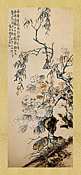 古画,芙蓉杨柳图,李鱓,清朝