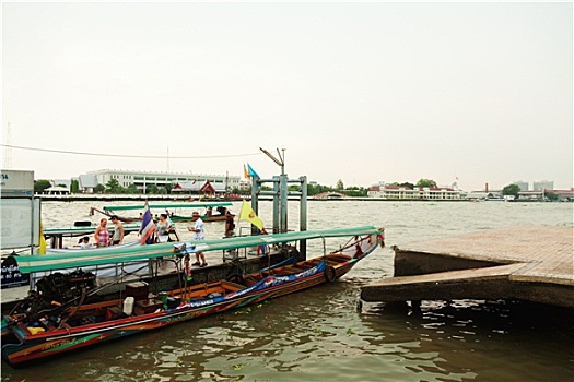 公用,船,穿过,湄南河,曼谷