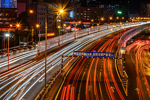 长春市亚泰大街高架桥夜景