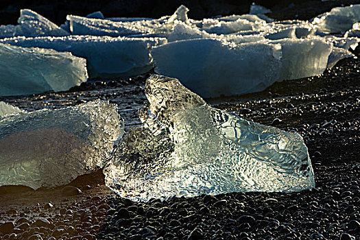 冰块,冰河,泻湖,杰古沙龙湖,冰岛,夜光