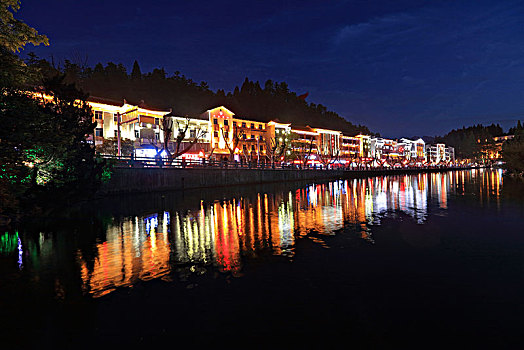 井冈山,挹翠湖,夜景