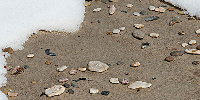 鹅卵石,海滩,赫克拉火山磨石省立公园,曼尼托巴,加拿大