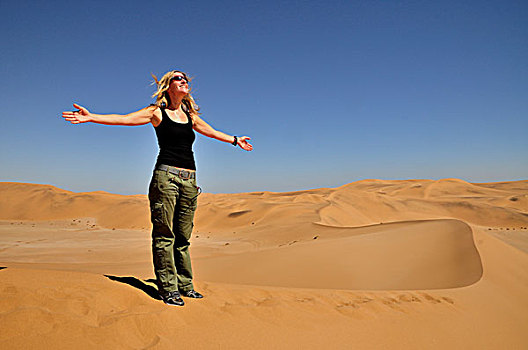 旅游,室外,手臂,沙丘,靠近,斯瓦科普蒙德,纳米比亚,非洲