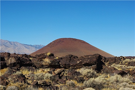 火山岩,圆,上面,山,靠近,南,水库,加利福尼亚