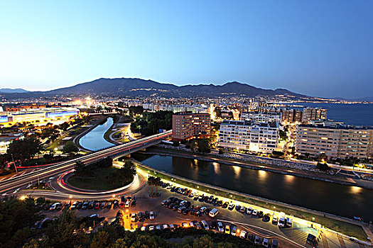 风景,俯视,城镇,芬吉罗拉,哥斯达黎加,安达卢西亚,西班牙