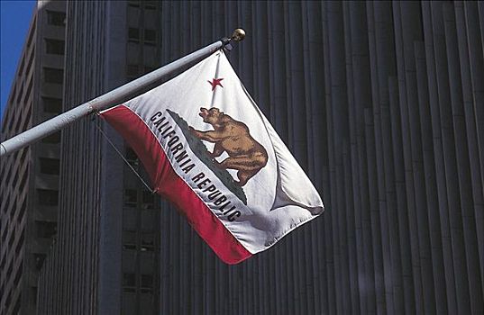 旗帜,加利福尼亚共和国,联合广场,旧金山,美国,北美