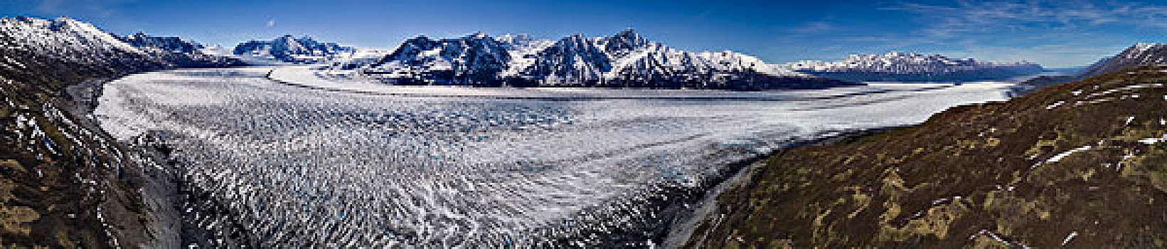全景,冰河,山,冬天,阿拉斯加,美国