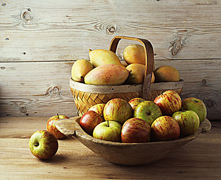 碗,篮子,苹果,芒果