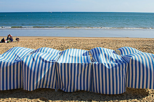 法国,拉博勒,风,吹,帐篷,海滩