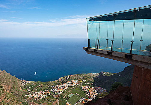 玻璃,天桥,视点,眺台,加纳利群岛,西班牙