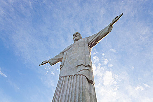 仰视,巨大,耶稣,救世主,雕塑,科尔科瓦多,里约热内卢,巴西