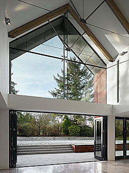 玻璃,跃层,入口,大厅,柴郡,英国