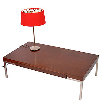 红色,灯,咖啡,桌子,隔绝,白色背景