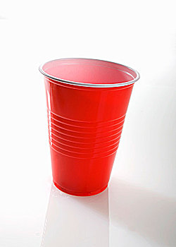 红色,塑料杯