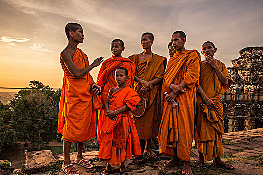 柬埔寨吴哥窟僧人