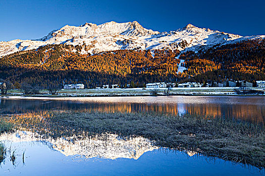 恩加丁,反射,湖,瑞士
