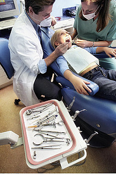 牙医,工作,女孩,工具,前景