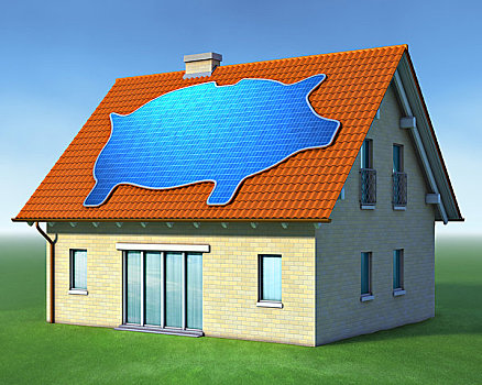 太阳能电池板,房子