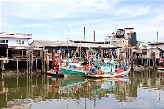 生活方式,船,湄南河,曼谷