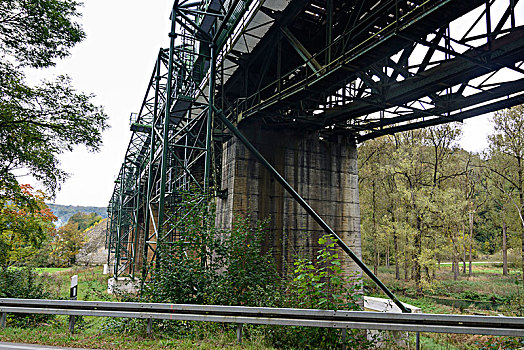 铁路桥,建筑,拿着,吵闹,屏障,中间,弗兰克尼亚,巴伐利亚,德国