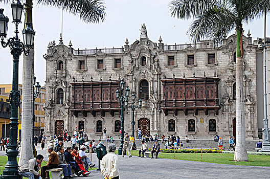 宫殿,广场,阿玛斯,利马,历史,中心,秘鲁,南美,拉丁美洲