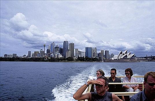 游客,渡轮,渡船,天际线,歌剧院,旅游,旅行,旅途,悉尼,新南威尔士,澳大利亚
