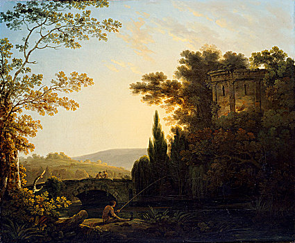 古典,风景,庙宇,1788年,艺术家