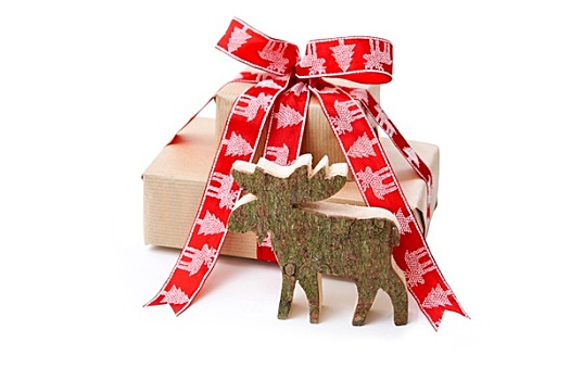 圣诞礼物,红色,木质,手制,麋鹿,驯鹿