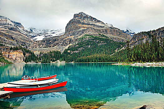 湖,国家公园,独木舟,加拿大