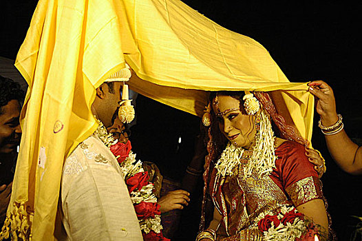 印度教,婚礼,老,达卡,孟加拉,二月,2006年