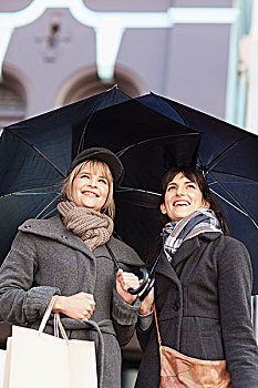女人,伞,城市街道