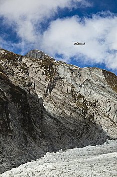 直升飞机,运输,远足者,冰河,南岛,新西兰