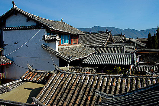 传统,纳西,房子,丽江,老城,云南,中国,十一月,2006年