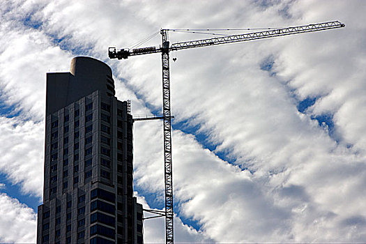 摩天大楼,云,起重机,布宜诺斯艾利斯,阿根廷