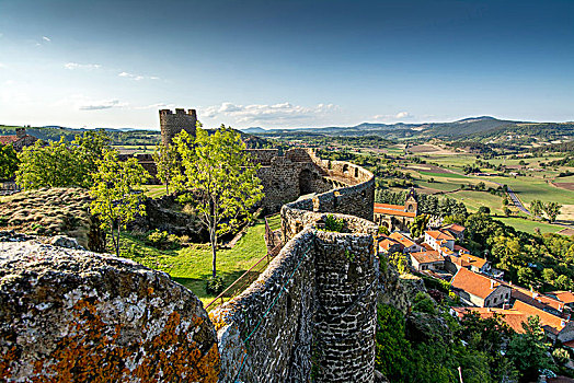 城堡,高处,乡村,靠近,勒普依昂维莱,上卢瓦尔省,法国,欧洲