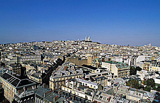 法国,巴黎,全视图,大教堂,背景