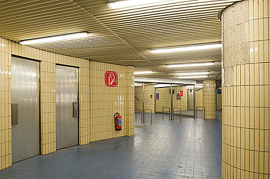 行人,地下通道,火车站,维也纳,奥地利,欧洲