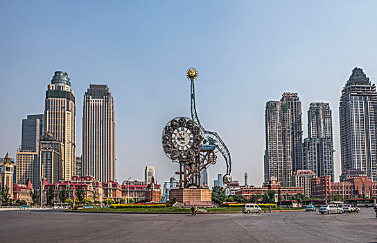 天津,城市,世纪,钟表