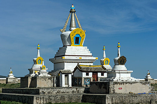 佛塔,寺院,喀喇昆仑,前杭爱省,蒙古,亚洲