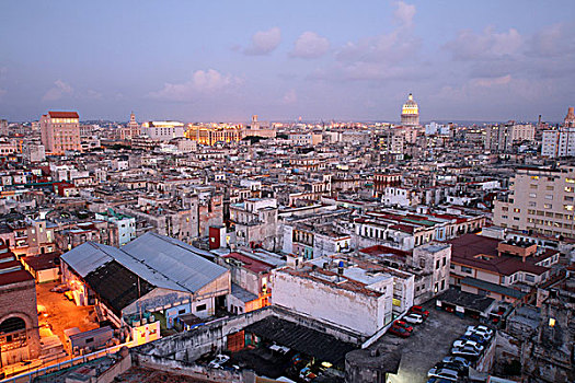 全景,风景,高处,老,城镇,哈瓦那,古巴,大安的列斯群岛,加勒比