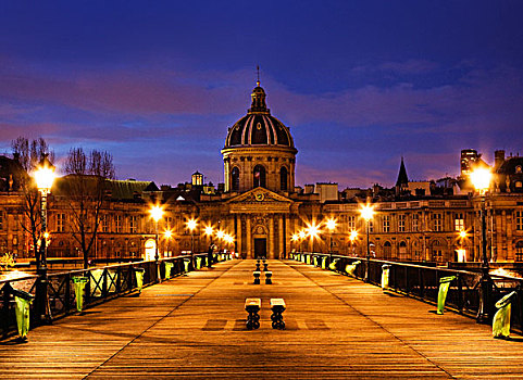 夜景,艺术,桥,协会,法国,巴黎,欧洲