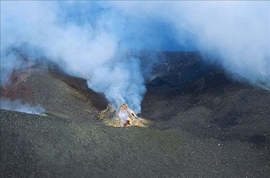 动作,火山口,火山,埃奥利群岛,意大利,欧洲