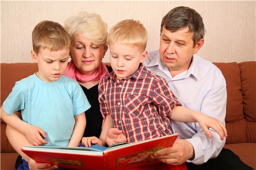 祖父母,读,书本