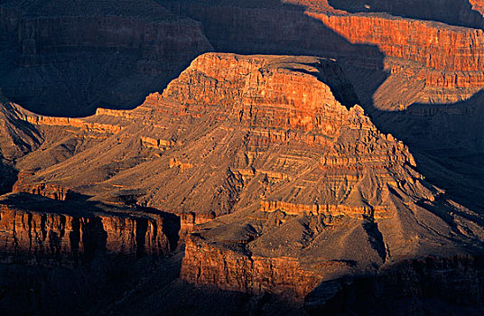 美国,亚利桑那,大峡谷国家公园,南缘,砂岩,山岗,仰视,日落,大幅,尺寸