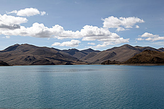 西藏,高原,蓝天,白云,湖水,0107