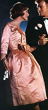 女人,粉色,绸缎,服装,20世纪50年代