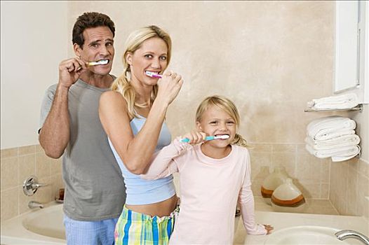 家庭,刷牙,卫生间