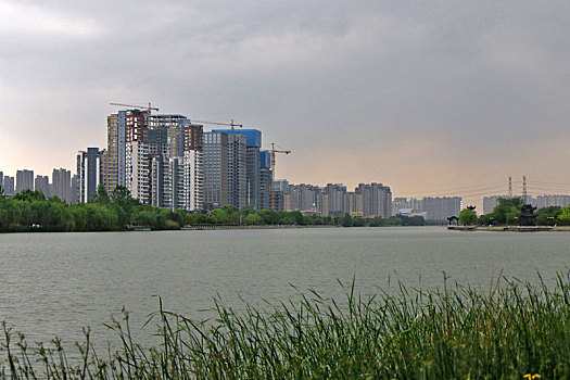 江苏淮安里运河文化长廊沿线城市风光