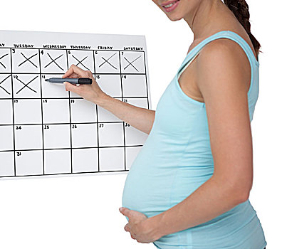 孕妇,标记,日期,日历