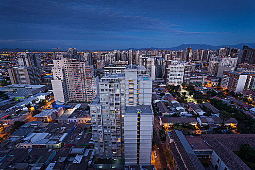 智利,圣地亚哥,城市风光,黎明